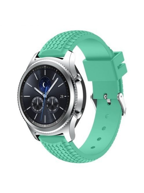 Samsung Gear S3 Classic / Frontier Szilikon Óraszíj - Pótszíj Tyre Style Cián