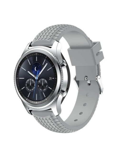 Samsung Gear S3 Classic / Frontier Szilikon Óraszíj - Pótszíj Tyre Style Szürke