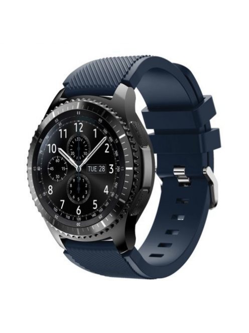 Samsung Gear S3 Frontier / Gear S3 Pótszíj - Óraszíj Trendy Sport Szilikon Sötétkék