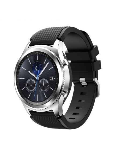 Samsung Gear S3 Frontier / Gear S3 Pótszíj - Óraszíj Trendy Sport Szilikon Fekete