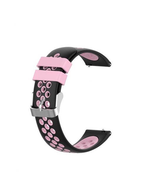 18mm Dual Color Silicone Smart Watch Band for Xiaomi Mi Watch - Black/Pink