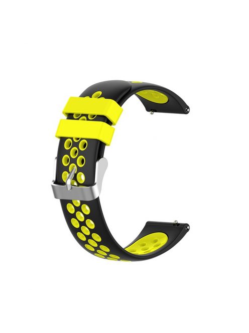 18mm Dual Color Silicone Smart Watch Band for Xiaomi Mi Watch - Black/Yellow