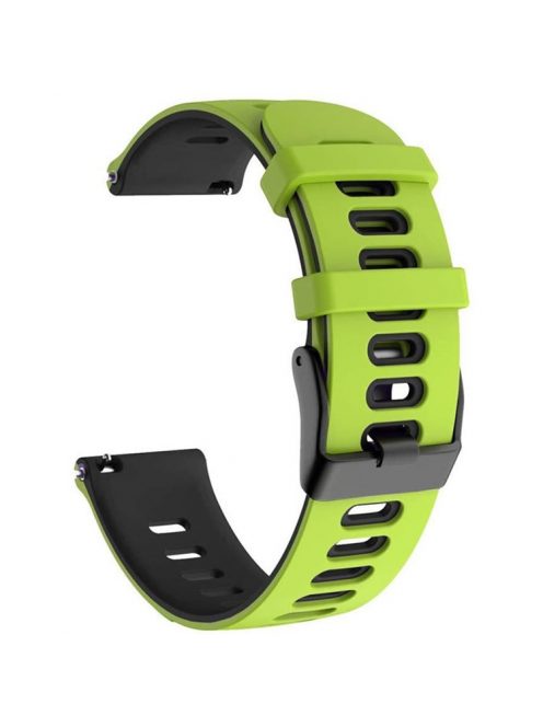 22mm Bi-Color Silicone Watchband Strap Replacement Wrist Strap for Xiaomi Haylou RT LS05s/RS3 LS04 - Green/Black