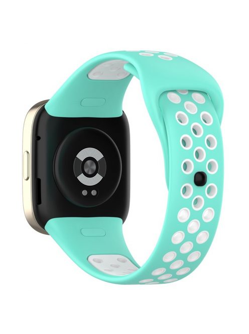 28mm Silicone Watch Strap for Xiaomi Redmi Watch 3 / Mi Watch Lite 3 , Dual-color Smart Band Strap - Teal / White