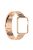 3 Beads Stainless Steel Watch Strap + Watch Case Protector Frame Combo for Xiaomi Redmi Watch 2/Redmi Horloge 2 Generation - Rose Gold