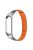 Adjustable Light Silicone Magnetic Suction Watch Strap Replacement Wristband for Xiaomi Mi Band 3/4 - Grey/Orange