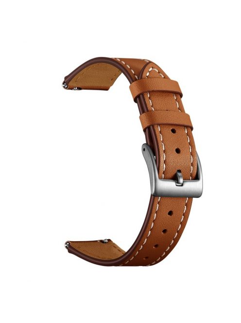 18mm Genuine Leather Sharp Head Smart Watch Band for Huawei TalkBand B5/B3 Active/B2 Active - Brown