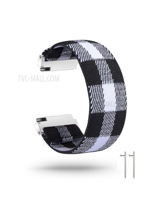 20mm Color Matching Nylon Watch Band for Samsung Galaxy Watch4 Classic 46mm 42mm/Watch4 44mm 40mm/Huawei GT 2 42mm/Huami Amazfit Watch Youth Edition - White/Black