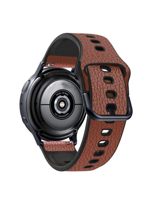 20mm Litchi Texture PU Leather Coated TPU Watchband Replacement Strap for Huawei Watch GT3 42mm/GT2 42mm - Light Brown